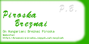 piroska breznai business card